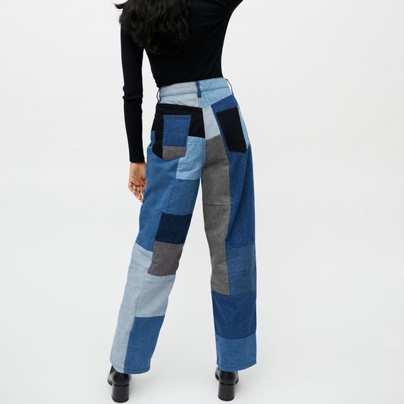 Urban Outfitters High-Waisted Baggy Patched Jeans - Picture 4 of 5